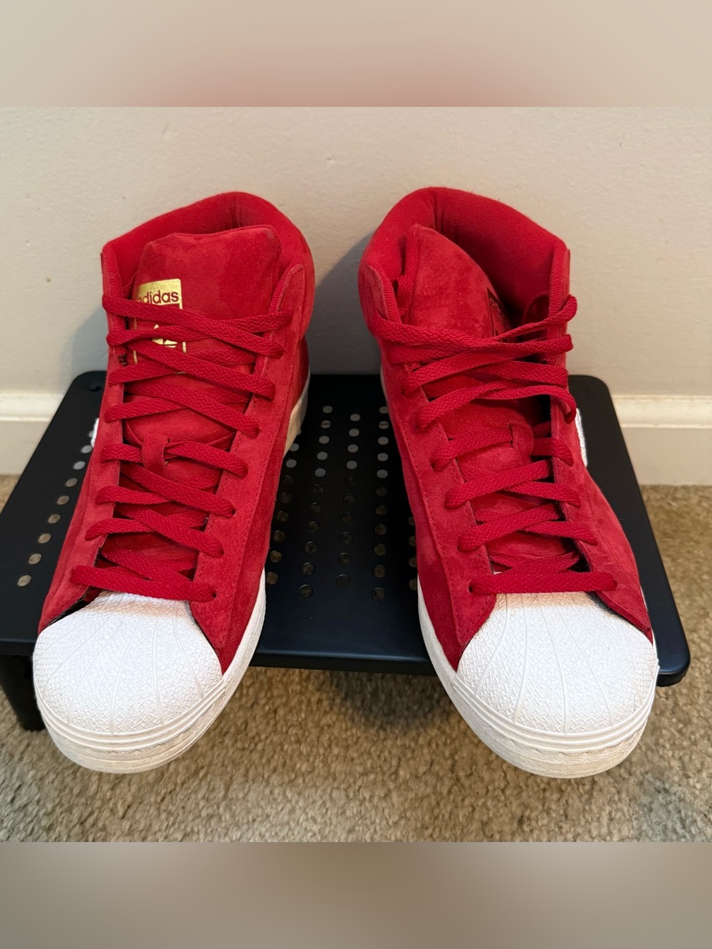 Adidas Pro Model Chicago FV4485 Red Suede High Tops Men’s 10.5 Rare